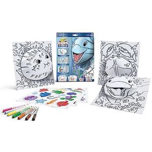 Crayola - Color Pops, mariene wereld thema, set kleursjablonen en bouwen voor driedimensionale kunstwerken, creatieve activiteit voor kinderen, vanaf 6 jaar, 04-2805