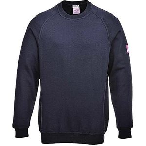Portwest FR12 Vlamvertragende Antistatische Lange Mouw Sweatshirt, Marine, Grootte XL