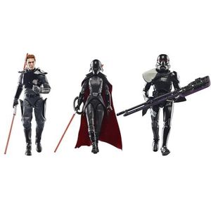 Hasbro Star Wars the Black Series, Gaming Greats, tweede zus, Cal Kestis, Epurator Soldaat, verpakking van 3 actiefiguren, 15 cm, geïnspireerd op het Star Wars Jedi-videospel