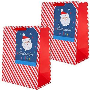 Hallmark Kerstavond Gift Bag Pack - 2 grote zakken met extra grote geschenklabels