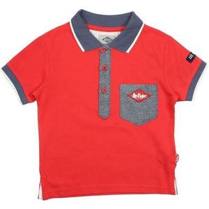 Lee Cooper Poloshirt voor jongens, elegant en comfortabel design, perfect voor school of dagelijkse activiteiten, Rood, 6 Jaren