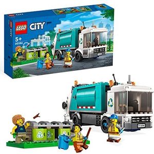 LEGO City Recycle vrachtwagen Speelgoed Set met 3 Vuilnisbakken uit de Leerzame Sustainable Living Serie, Cadeau-idee voor Kinderen vanaf 5 Jaar, Jongens en Meisjes 60386