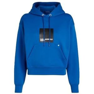 Karl Lagerfeld Jeans, Dames, Box Logo Hoodie, Regular Fit, Blauw, XXL