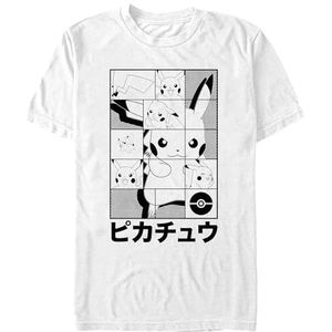 Pokemon Men's Pokémon Pikachu Japanese Puzzle Power T-Shirt, White, Large