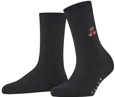 FALKE - Cosy Wool Star X-Mas - Wol Kasjmier Sokken - Zwart