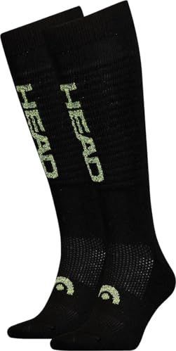 HEAD Unisex Knee-high Beginner V-vormige skisokken (verpakking van 2), Black Combo., 31/34 EU