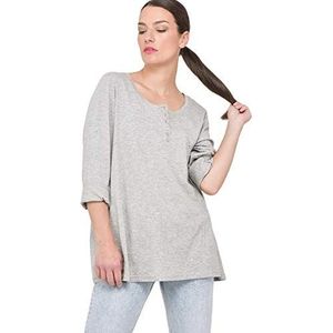 Ulla Popken Basic shirt voor dames, Lichtgrijs Mélang, 62/64 NL