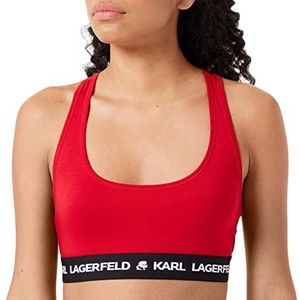 KARL LAGERFELD Dames Sportbeha Met Karl-Logo, Rood, M