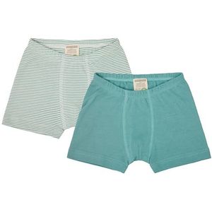 loud + proud Jongens dubbelpak, fijn geribbeld, biologisch katoen en GOTS-gecertificeerde boxershorts, Oregano, 86-92
