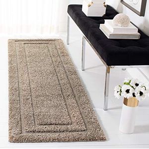 Safavieh Willow Shag Collection SG451-1128 tapijt, crèmekleurig/donkerbruin modern 2'3"" x 7' beige/beige