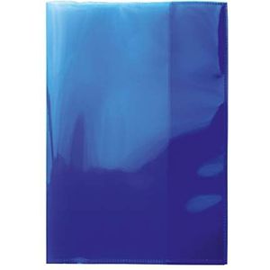 HERMA 19609 Papieren enveloppen, A5, transparant, blauw, 10 stuks, van duurzame, afwasbare en extra dikke polypropyleenfolie, doorzichtige beschermhoezen voor schoolschriften, gekleurd