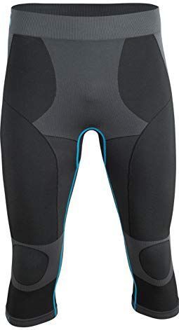 Heren Base Layer Seamless functioneel ondergoed, sport- en skiondergoed, 3/4 functionele broek, korte of korte mouwen shirt, grijstinten - 3/4 broek, S/M