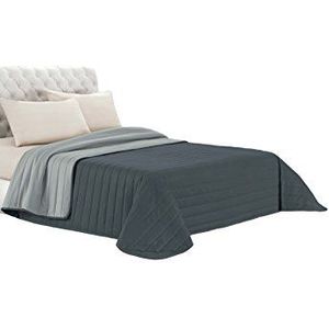 Italian Bed Linen Elegante zomerdeken, klein dubbel, microvezel, lichtgrijs/donkergrijs