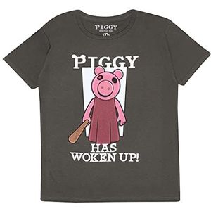 Piggy Has Woken Up T-shirt, Kinderen, 116-182, Holzkohle, Officiële Koopwaar