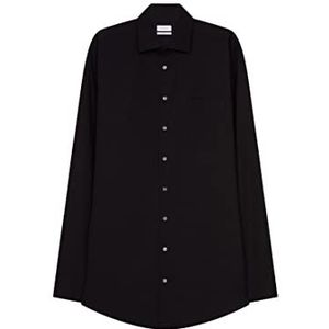 Textilkontor Walter SEIDENSTICKER GmbH & Co. KG Heren Regular Fit extra lange mouw Shirt, zwart, 38, zwart, 38