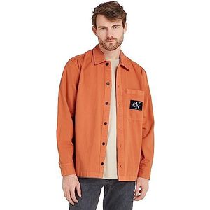 Calvin Klein Jeans Geweven tops voor heren, Oranje (verbrande klei), L