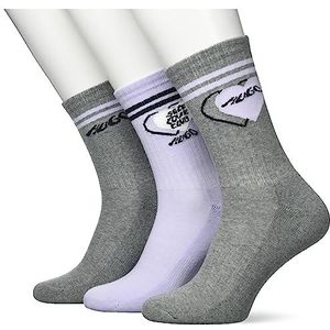 HUGO Dames 3p Rib Collegeccw Quarter Socks, Silver40, 42 EU, Silver40., 42 EU