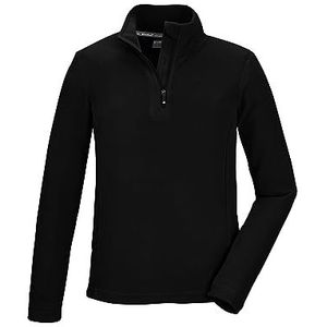 Killtec Jongens fleece shirt met opstaande kraag en ritssluiting KSW 184 BYS FLC SHRT, zwart, 128, 40867-000