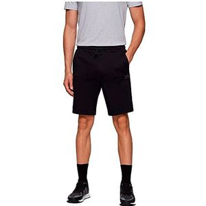 BOSS Heren Headlo shorts van katoen-jersey met trekkoord en tonale piqué-structuur, zwart 1, M