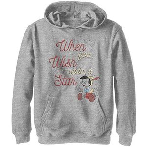 Kids Disney Pinocchio Wishing Star Youth Hooded Trui, Athletic Heather, S, Athletic Heather, S, Atletische heide, S