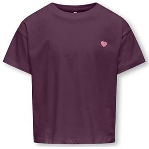 KIDS ONLY - KOGMAIKEN LIFE CROPHEART SS TOP JRS NOOS - Korte Mouwen - Mauve Wine - Patches