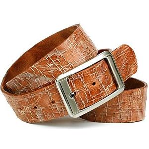 Anthoni Crown Uniseks riem van volledig leer, camel, 105 cm