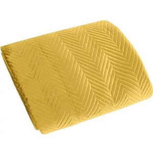 Eurofirany Exclusieve deken, sprei, glamour, doorgestikte sprei, bedsprei, sprei (Sofia geel, 220 x 240 cm), stof