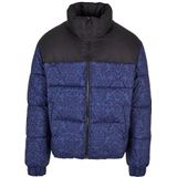 Urban Classics AOP Retro Puffer Jacket Herenjas, Donkerblauw damast Aop, 5XL