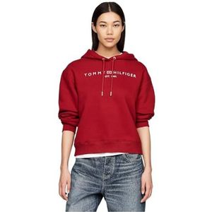 Tommy Hilfiger Dames MDRN REG CORP LOGO HOODIE WW0WW43598 Pullover Hoodie, Dark Magma, XS, Rood (Donker Magma), XS