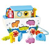 Hape E8049 Wooden Pull - A - Long Noah's Ark Pull Toy