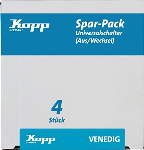 Kopp - Venedig - Universele Schakelaars - Platina - 4 Stuks
