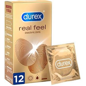 Durex Real Feel Sensitive Condooms, transparant, Ã©Ã©n maat, 12 stuks