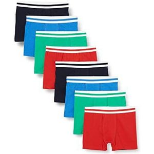 FM London Set van 8 boxershorts voor jongens met elastische tailleband, comfortabele pasvorm, hipster-boxershorts, katoenrijk jongensondergoed met duurzame constructie, superzachte jongensbroek,