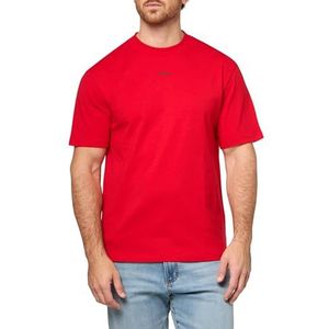 HUGO Heren Small Center Logo Jersey T-shirt met korte mouwen, Racing Rood, Medium