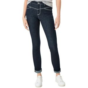 s.Oliver Izabell Skinny, 120.10.202.26.180.2109761, broek voor dames, donkerblauw stretch, maat 32
