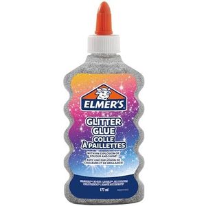 Elmer's PVA glitterlijm, zilver, 177 ml, uitwasbaar en kindvriendelijk, geweldig om knutselen