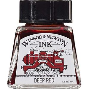 Winsor & Newton 1005227 Drawink Ink - tekeninkt voor kalligrafen, illustratoren, grafici, kunstenaars - waterbestendige kleuren, uitstekende transparantie - 14ml fles,Dieprood