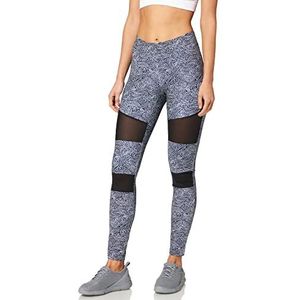 Urban Classics Tech Mesh AOP Leggings voor dames, verkrijgbaar in vele verschillende kleuren, maten XS tot 5XL, Blackzen, 3XL