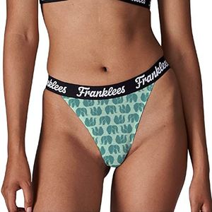 Franklees Tanga Mint Ellies Bikini-stijl ondergoed voor dames, Mint Ellies, XL