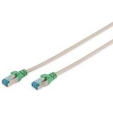 DIGITUS LAN kabel Cat 5e - 3m - crossover netwerkkabel - F/UTP afgeschermd - compatibel met Cat-6 & Cat-5 - grijs