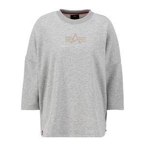 Alpha Industries Dames Crystal Os Sweater Wmn Sweatshirt, 17-Grey Heather, XL