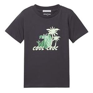 TOM TAILOR Jongens kinderen T-shirt met wiebelprint, 29476 - Coal Grey, 92-98