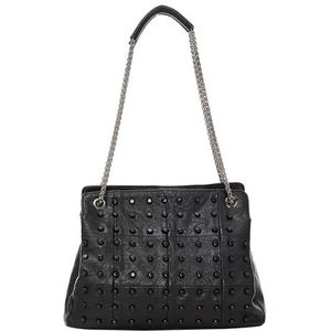 NAEMI Dames handtas tas clutch, zwart, zwart, Eén Maat