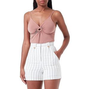 Naf Naf Lillie SH Bermuda's voor dames, Lillie ecru/blauw, 32