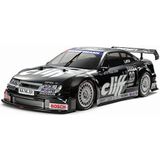 Tamiya 1:10 RC Auto Elektro Racewagen Opel Calibra V6 Cliff Zwart Brushed 4WD Bouwpakket