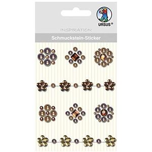 URSUS 75050008 Sieraadsteen-stickers Medaillons, 8 stuks gesorteerd in bruin, ideaal voor scrapbooking, kaarten ontwerpen en decoratie, kleurrijk, One Size