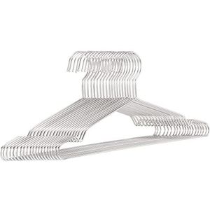 Amazon Basics Roestvrij stalen kledinghangers, 20-pack, chroom