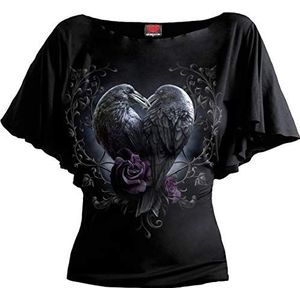 Spiral Raven Heart T-shirt zwart L 95% viscose, 5% elastaan Everyday Goth, Gothic, Rock wear