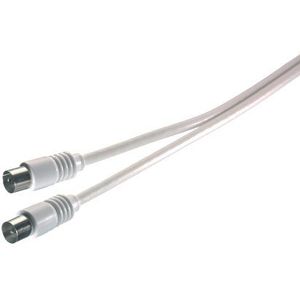 Vivanco Antennekabel coaxstekker <-> coaxkoppeling >75 dB 10m wit