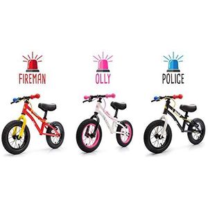 Loopfiets Trainingsfiets voor Kinderen - Fiets tot 30 kg meet verstelbaar stuur en zadel - Balance Bike zonder pedalen meet gepompte wielen - voor kinderen van 2 tot 6 jaar (Fireman, Kinderen)